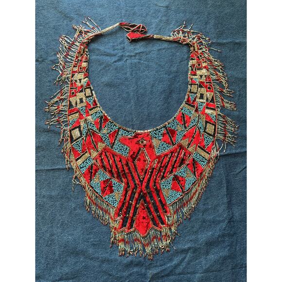 NOS 1993 Sharmark Las Vegas Beaded Thunderbird Bib Scarf - Picture 1 of 4